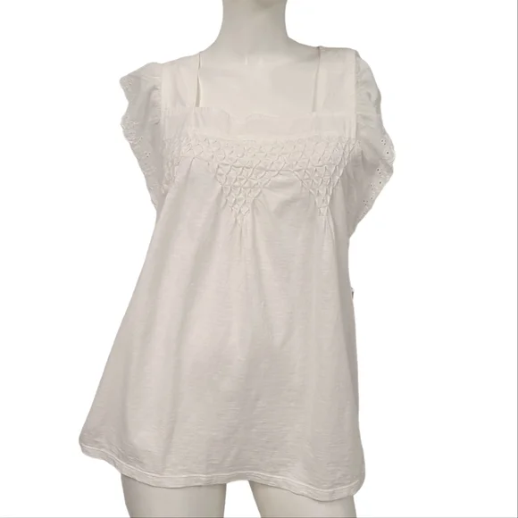 New with Tags Style & Co White Boho Top size Medium - Picture 2 of 8